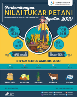 Nilai Tukar Petani Jawa Tengah Agustus 2020 Sebesar 100,99 Atau Naik 0,22  Persen