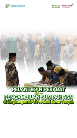 Pelantikan Pejabat dan Pengambilan Sumpah ASN di Lingkungan BPS Provinsi Jawa Tengah