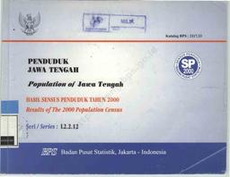 Population Of Jawa Tengah Result Of The 2000 Population Census Series L2.2.12