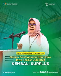 Neraca Perdagangan Non Migas Jawa Tengah Juli 2024 Kembali Surplus