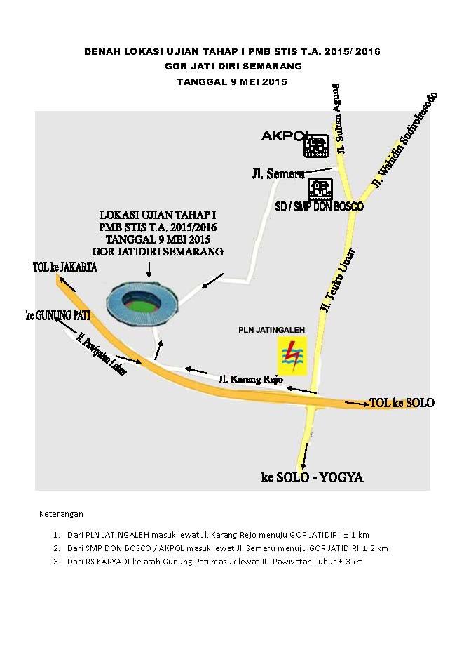 Denah Lokasi Ujian Tahap I PMB STIS TA 2015/2016