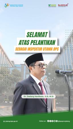 Dadang Hardiwan Dilantik Menjadi Inspektur Utama BPS